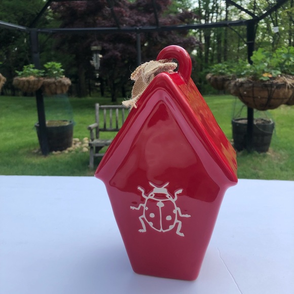 NEW WITH TAGS Rae Dunn “  LADY BIRD “ bird house - Picture 8 of 10